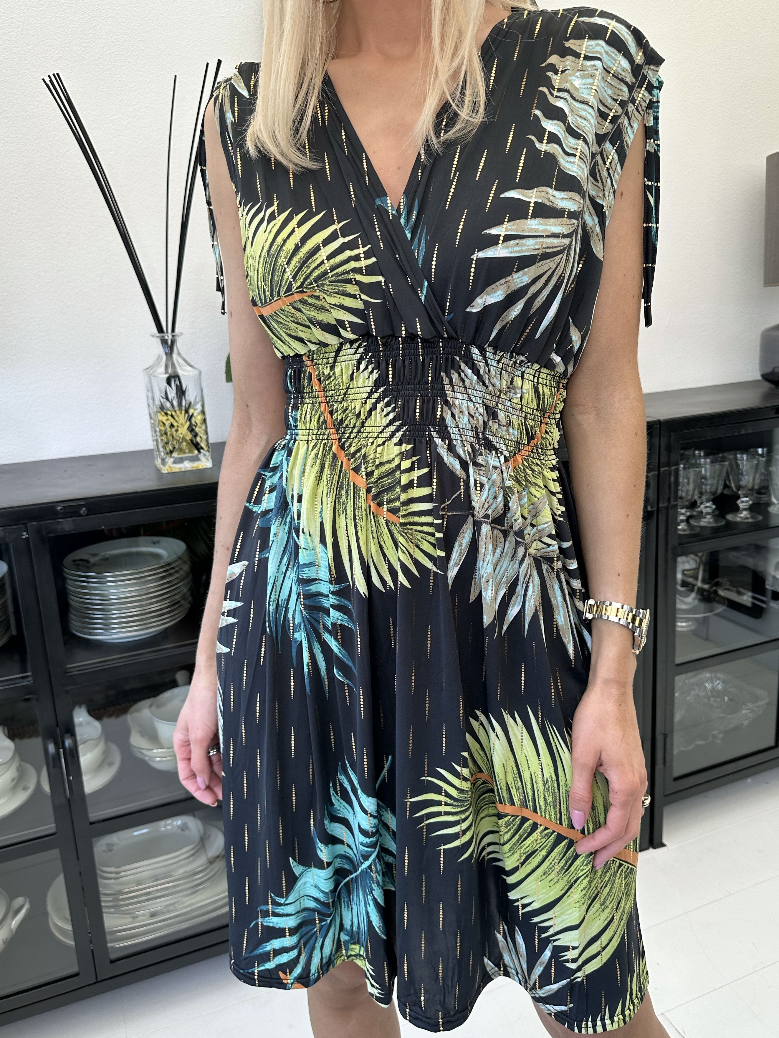 Pams palm Short - Kort elastisk klänning i rynkfritt tyg